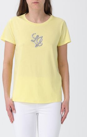 Liu Jo T-shirts in cotone con logo di strass