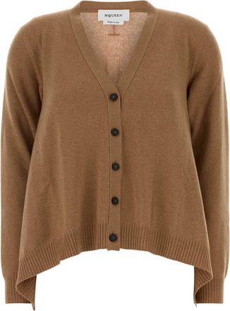 Alexander McQueen Biscuit Cashmere Blend Oversize Cardigan