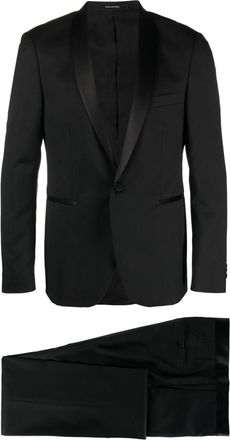 Tagliatore single-breasted virgin-wool suit - men - Cupro/Virgin Wool - 50 - Black