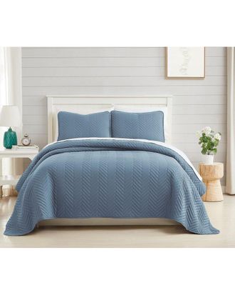 Southshore Fine Linens Chevron 2Pc Quilt And Sham Set