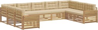 vidaXL Conjunto De Sof&aacute;s De Exterior 9 Uds. Y Beige Vidaxl