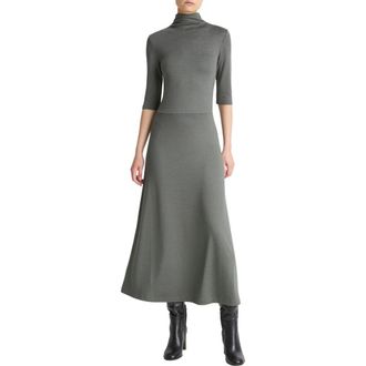 Vince Turtleneck A-Line Maxi Dress in Malachite at Nordstrom Rack, Size Medium