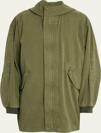 The Row Mens Kemet Washed Cotton Fishtail Parka Jacket