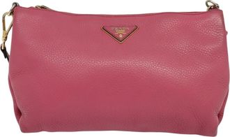 Prada Pink Leather Shoulder Bag (Pre-Owned)