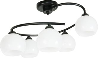 OEM L&aacute;mpara De Techo Negra Con Pantalla Blanca, Ivan Black 14-640