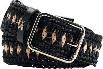 Patrizia Pepe Geweven Raffia Riem - Dames - Riemen - Zwart - M - Accessoires