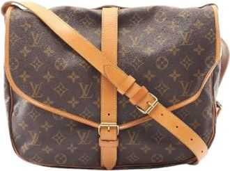 Louis Vuitton Pre-owned Cross Body Bags, female, Brown, Size: ONE SIZE Pre-owned Saumur 35 Monogram Shoulder Bag