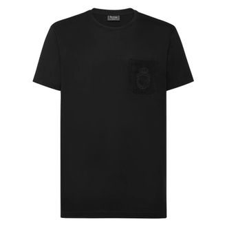 Billionaire Boys Club Tops, Heren, Zwart, XL, Katoen, T-shirt Ronde Hals SS Crest