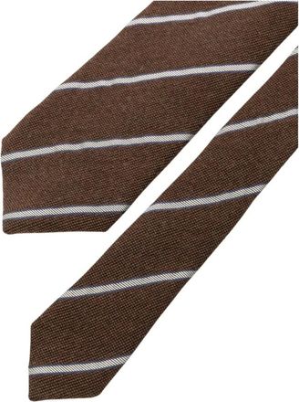 Corneliani Gestreepte zijden das - Heren - Accessoires - Bruin - Maat: ONE Size Zijde