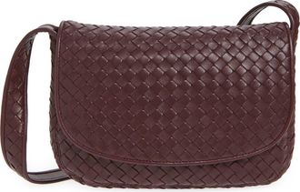 Bottega Veneta Veneto Intrecciato Leather Messenger Bag in Deep Mahogany-Silver at Nordstrom