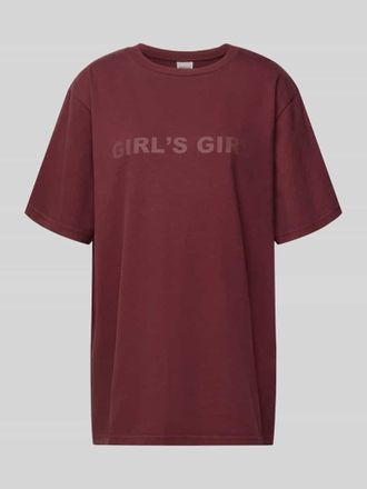 Oh April Oversized T-Shirt mit Statement-Print in Aubergine, Gr&ouml;&szlig;e XL