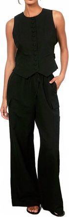 Ciao Lucia Linen Argento Vest In Black