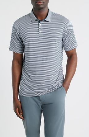 Swannies Smith Stripe Performance Golf Polo in Navy-White at Nordstrom, Size Xx-Large