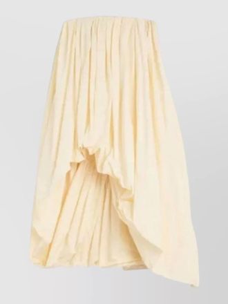 Jil Sander taffeta draped asymmetric strapless dress