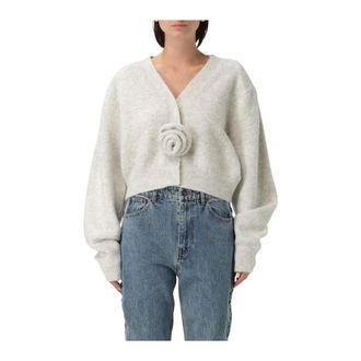 Rotate ROTATE Birger Christensen, Cardigans, female, White, Size: M Cropped Cardigan