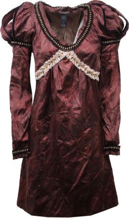Custo Barcelona Slim Fit Zijden Jurk Isabella Model - Dames - Korte kleedjes - Bruin - 2XS - Kleedjes