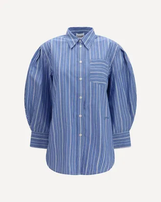 Ganni Striped cotton T-shirt Female 36