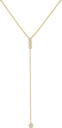 BEN ONI Bezel CZ Lariat Necklace in Gold at Nordstrom