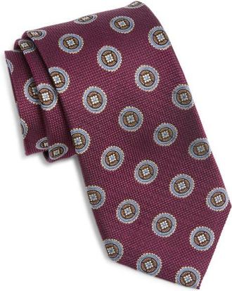 Nordstrom Medallion Silk Tie in Wine at Nordstrom