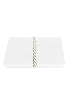 Matouk Classic Chain Cotton Percale Duvet Cover in Spring Green at Nordstrom, Size Full/queen