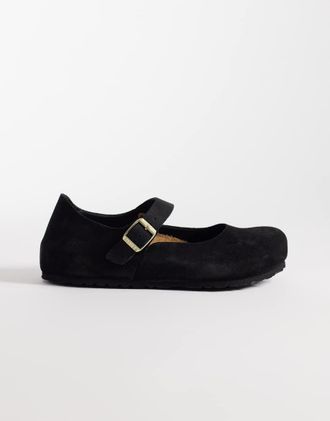 Birkenstock Mantova - Scarpe Mary Jane in camoscio nere-Nero