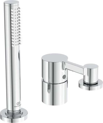 Ideal Mezclador De Ba&ntilde;era De 3 Orificios De Sobremesa Joy Sin Ca&ntilde;o Cromado Con Ducha De Mano Batiente Y Desviador Ideal Standard