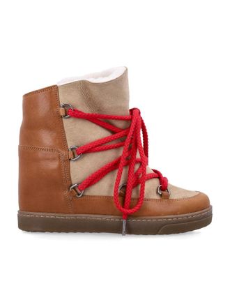 Isabel Marant Nowles Shearling Lace-Up Ankle Boots