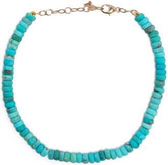 Mateo Bijoux 14K Yellow Gold Turquoise Beaded Bracelet - Mens - Stone