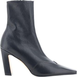 Khaite Womens Black Calf Leather Bos Taurus Ankle Boots