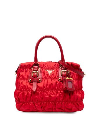 Prada Borsa a tracolla Gaufre in tessuto 2000-2025 - Rosso