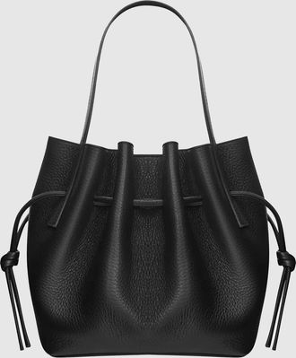 Yuzefi Sac Mini Scallop Tote Cuir Grain&eacute; Black