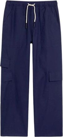 OAS Ademende Cargo Linnen Broek voor de Zomer - Heren - Straight fit broeken - Blauw - XL - Linnen - Broeken