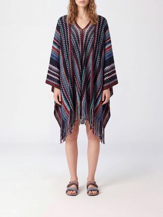 Missoni Zig-Zag Pattern Wool Blend Cardigan with Asymmetrical Fringed Hem