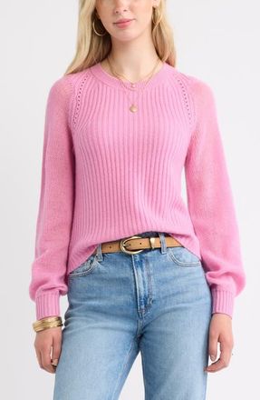 Treasure & Bond Wool & Cashmere Blend Crewneck Sweater in Pink Prince at Nordstrom, Size Xx-Large