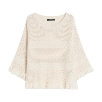Max Mara Maglia over in filato di cotone - Dames - Ronde hals truien - Beige - M - Katoen - Truien & Vesten