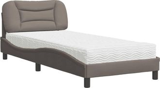 vidaXL Letto Con Materasso Tortora 90x200 Cm In Tessuto - Vidaxl