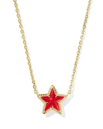 Kendra Scott Womens Cassidy Short Pendant Necklace In Illusion Red Gold