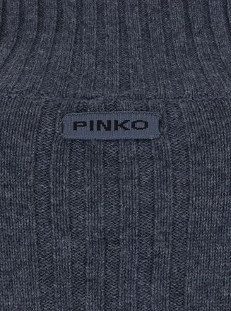 Pinko Womens Round Neck Sweater Grey Wool And Cashmere Tops Top