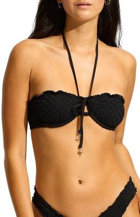 Seafolly Underwire Bikini Top in Black at Nordstrom Rack, Size 14 Us / 18 Au