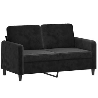 vidaXL Sof&aacute; De 2 Plazas Terciopelo Negro 120 Cm Vidaxl