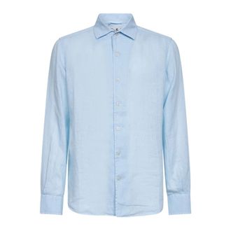 MC2 Saint Barth Shirts - Heren - Casual Overhemden - Blauw - M - Linnen - Overhemden