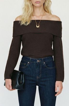 Vero Moda Aries Off the Shoulder Sweater in Chocolate Torte at Nordstrom, Size X-Large