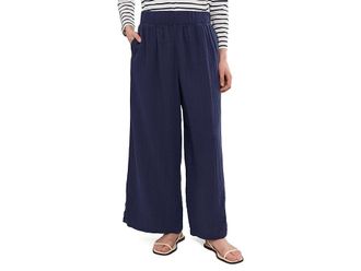 L.L.Bean Cloud Gauze Wide Leg Pants Womens Clothing Darkest Navy : LG 28, Cotton