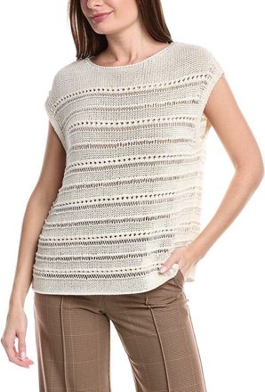 Lafayette 148 New York Bateau Neck Open Stitch Pullover