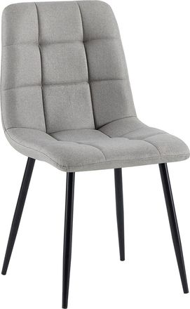 Clp Silla de comedor con patas de metal y asiento de Tela Gris claro