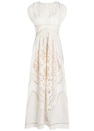 Zimmermann Daylight Embroidered Woven Maxi Dress - Cream - 2 (UK 12 / M)