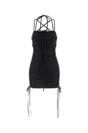 Balenciaga Black Stretch Nylon Mini Dress