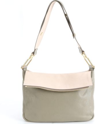 Chlo&eacute; Gray Khaki Leather Handbag Shoulder Bag Tote Bag (Pre-Owned)