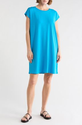 Eileen Fisher Crewneck Boxy Dress in Blue at Nordstrom Rack, Size Xx-Small