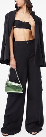 GCDS Womens Fluid Ultracargo Black Trousers Cotton - Size EU 40 (Womens)